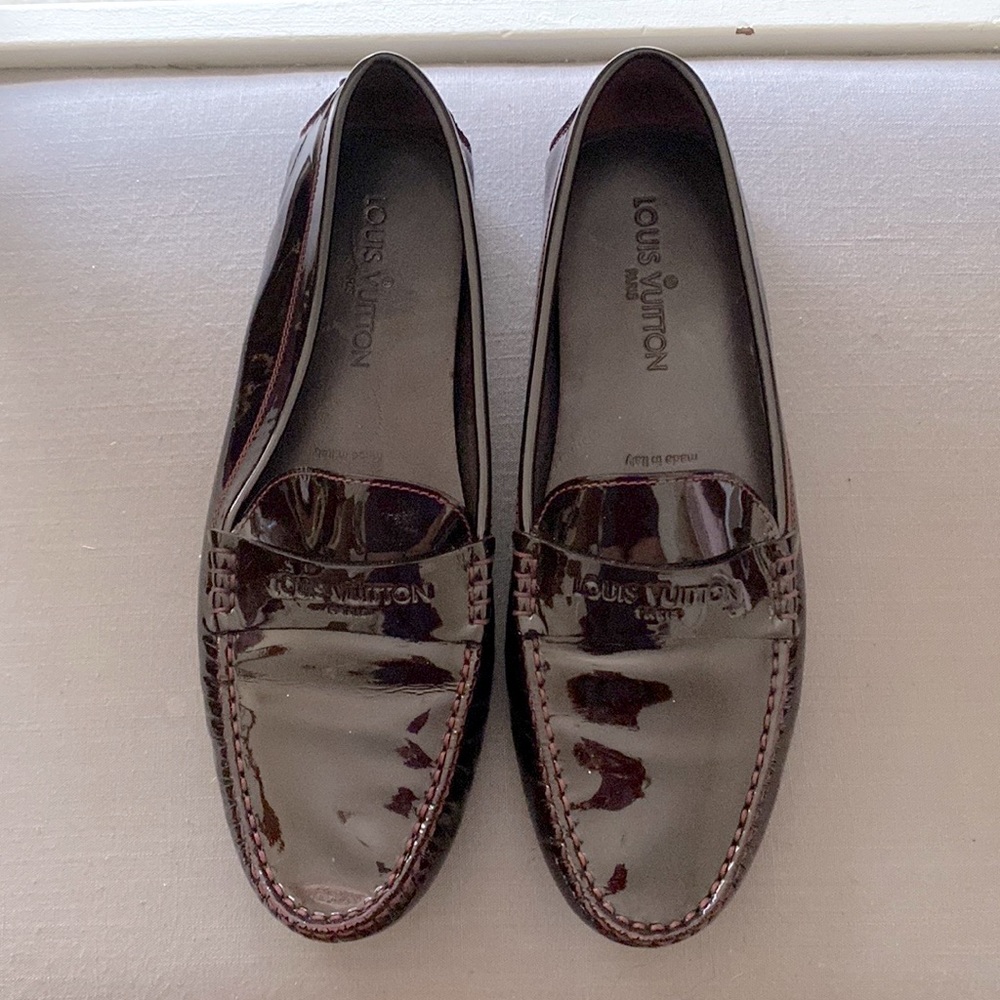 Louis Vuitton Mens Patent Leather Loafers